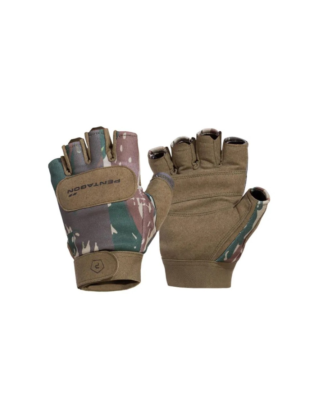 Guantes de mecánico sin dedos con protección para nudillos y refuerzo de cuero Lagarto Griego