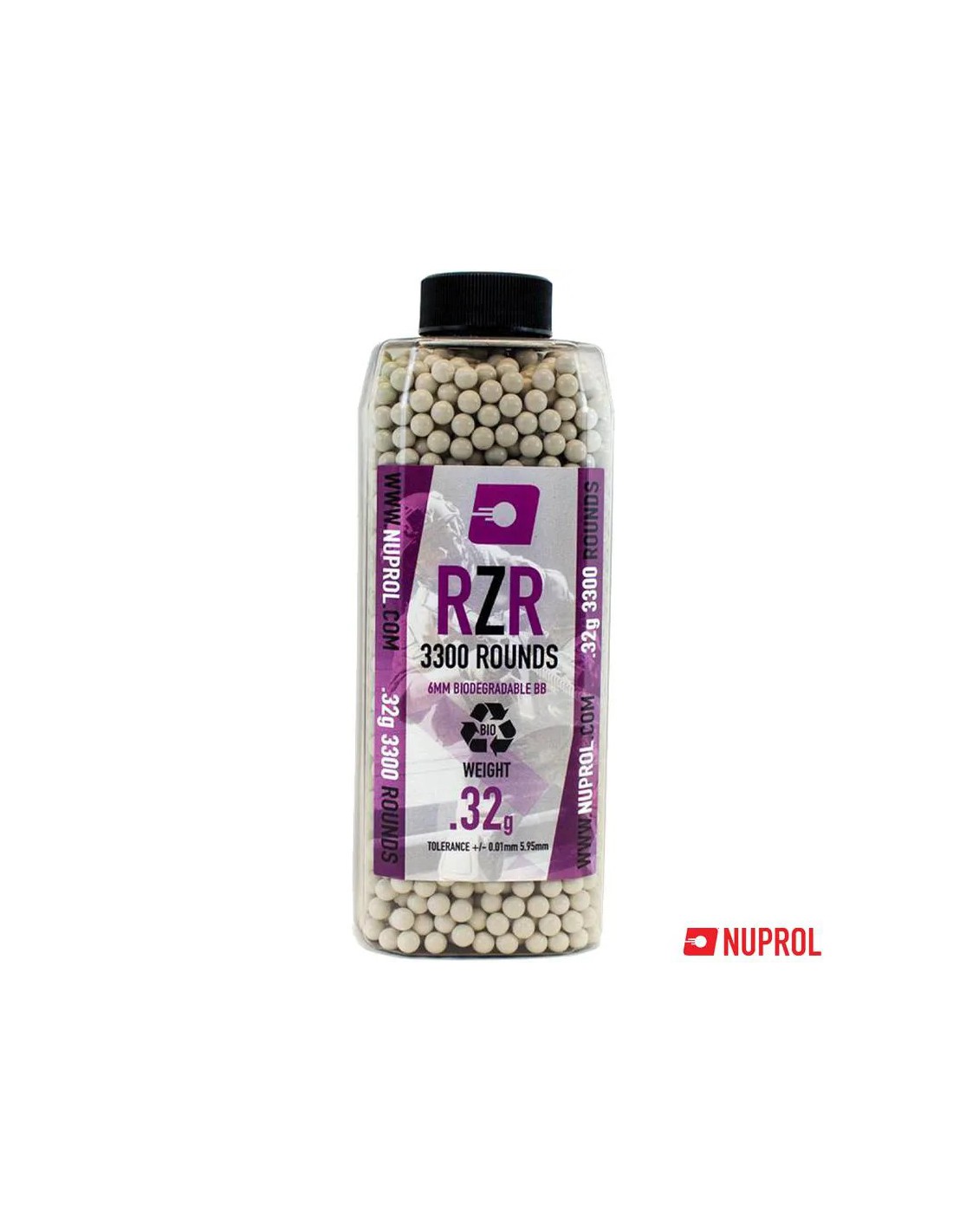 BOLAS BIODEGRADABLES 6MM 0,32G DIÁMETRO 5,95MM TOLERANCIA ±0,01MM