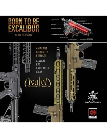Subfusil Vega Avalon Calibur Carbine AEG - 6 mm Negro VFC
