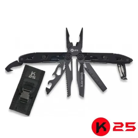 ALICATE TÁCTICO NEGRO MULTIUSOS K25 - AirSoftYecla.es