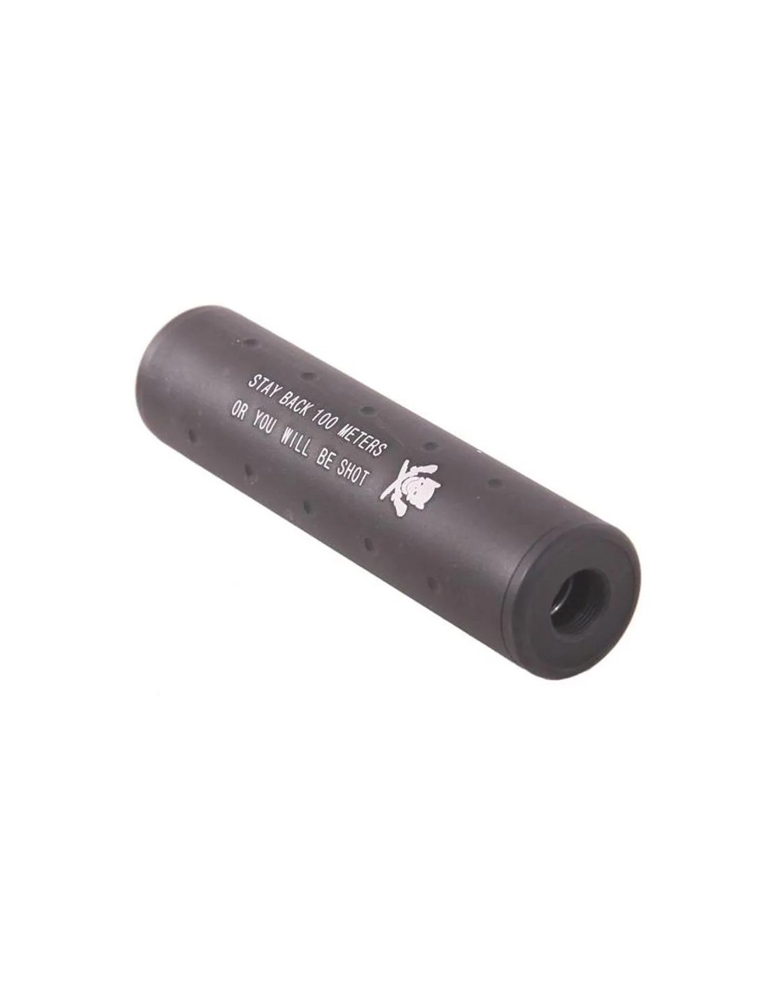 SILENCIADOR CORTO CALAVERA ROSCA 14 MM ANTIHORARIO METAL MATE IDEAL COMBATE CERCANO