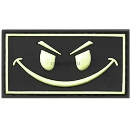 PARCHE DE GOMA EVIL SMILE CARA FLUORESCENTE - AirSoftYecla.es