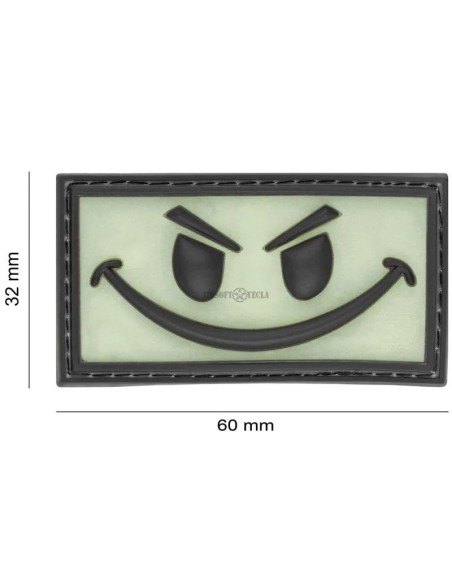 parche-de-goma-evil-smile-cara-fluorescente-iluminacion-fluorescente