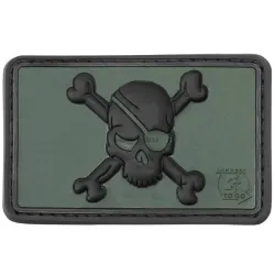 PARCHE DE GOMA CALAVERA PIRATA VERDE Y NEGRO - AirSoftYecla.es