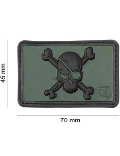 parche-goma-calavera-pirata-marron-verde-vista-lateral 2