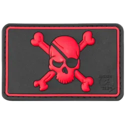 PARCHE DE GOMA CALAVERA PIRATA ROJO - AirSoftYecla.es