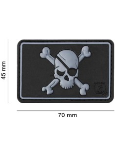 parche-goma-calavera-pirata-verde-negro-tamano 2