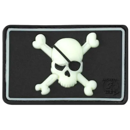 PARCHE DE GOMA CALAVERA PIRATA FLUORESCENTE - AirSoftYecla.es