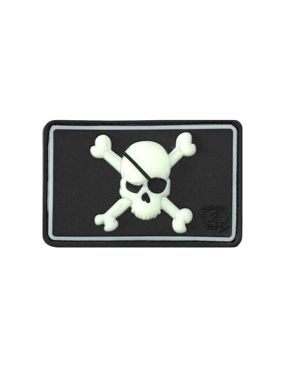 Parche de Goma Calavera Pirata Fluorescente con Velcro