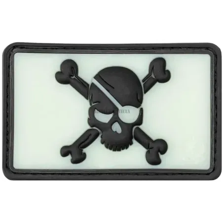 PARCHE DE GOMA CALAVERA PIRATA FONDO FLUORESCENTE - AirSoftYecla.es