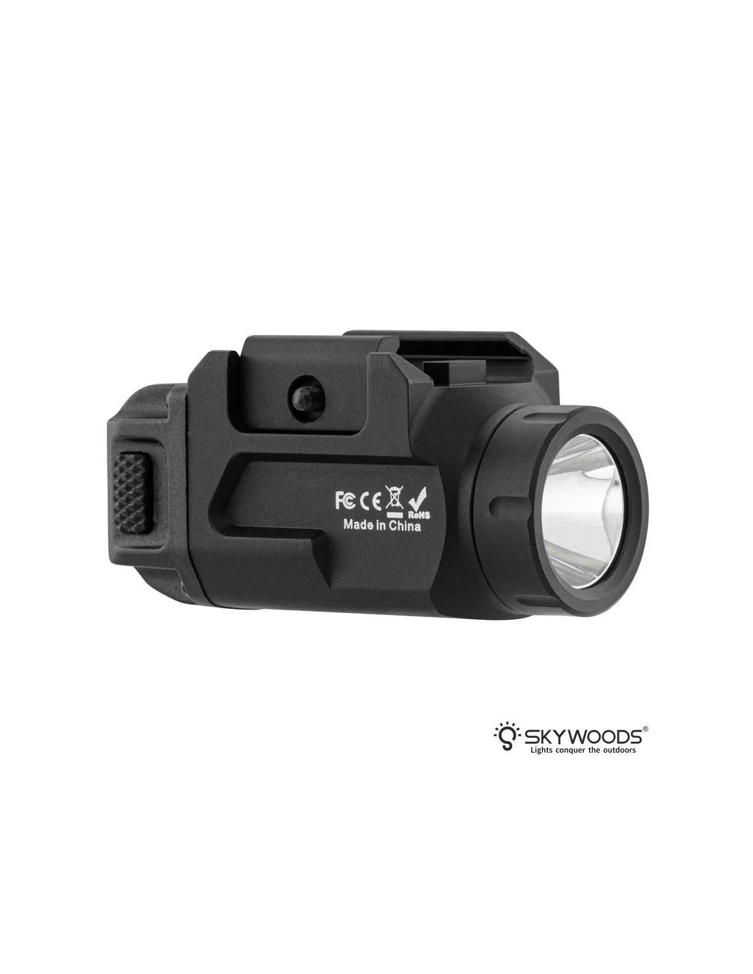 LINTERNA TÁCTICA RAFALE 500 LÚMENES CREE XPL V6 RIEL 21 MM PICATINNY COMPATIBLE BATERÍA 1 CR123A MODOS ALTO ESTROBOSCÓPICO