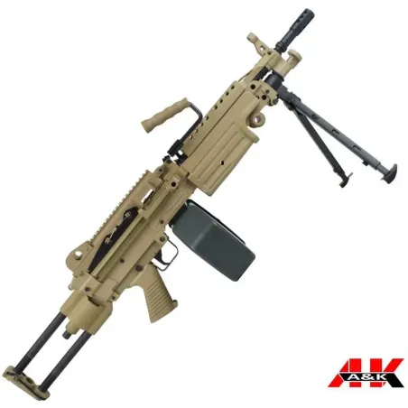 RIFLE ELÉCTRICO A&K M249 VERSIÓN METÁLICA - TAN -