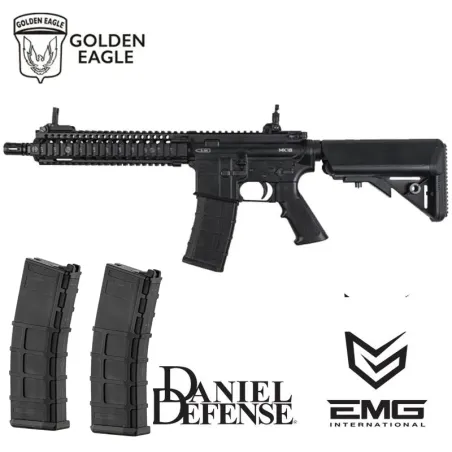 GBBR MK18 Daniel Defense Golden Eagle Negro + 2 Cargadores - AirSoftYecla.es