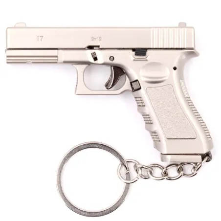 LLAVERO PISTOLA G17 7 CM PLATA - AirSoftYecla.es