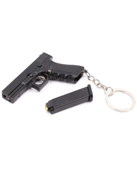llavero-pistola-g17-7cm-plata-perspectiva-lateral