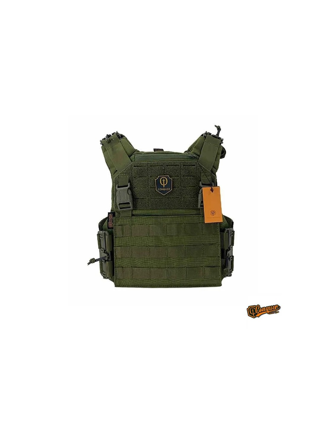 Chaleco modular CQR G2 con sistema de liberación rápida y portacargadores corte láser Oliva