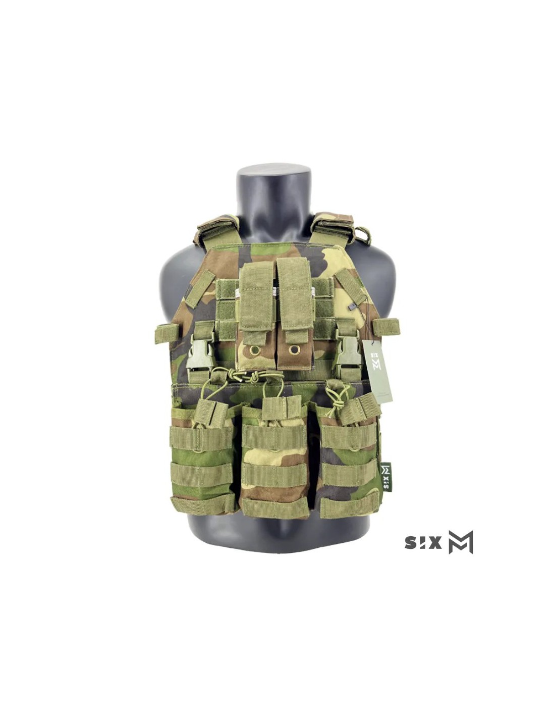 Chaleco táctico 6094S modular con triple portacargadores M4 y doble portacargadores de pistola Boscoso