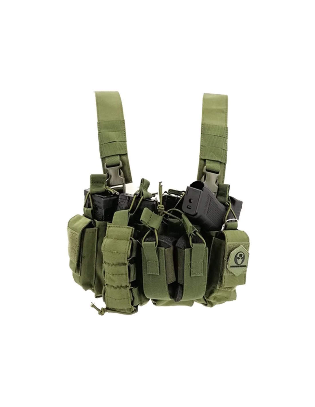 Chaleco portacargadores modular M4 arnés tipo H Oliva