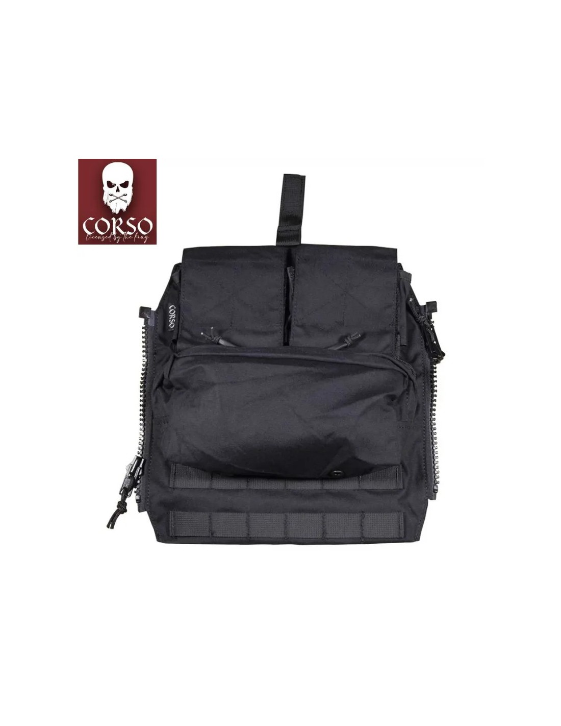 Panel posterior modular para chaleco porta placas con 6 portacargadores y sistema MOLLE