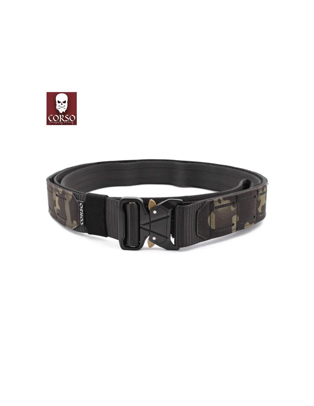 Cinturón ceñidor táctico 40 mm con MOLLE de corte láser y hebilla metálica tipo cobra