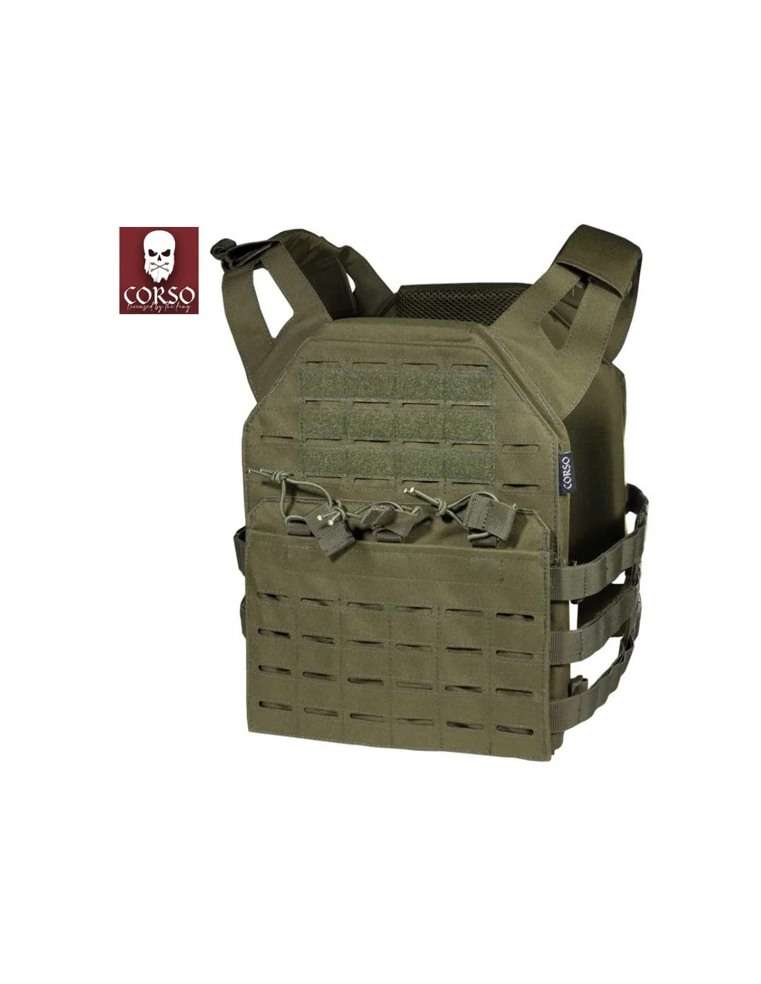 Chaleco porta placas modular con Molle de corte láser y triple porta cargadores Ranger