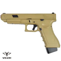 PISTOLA G34 BLOWBACK GAS TAN - VIGOR - Airsoft Yecla