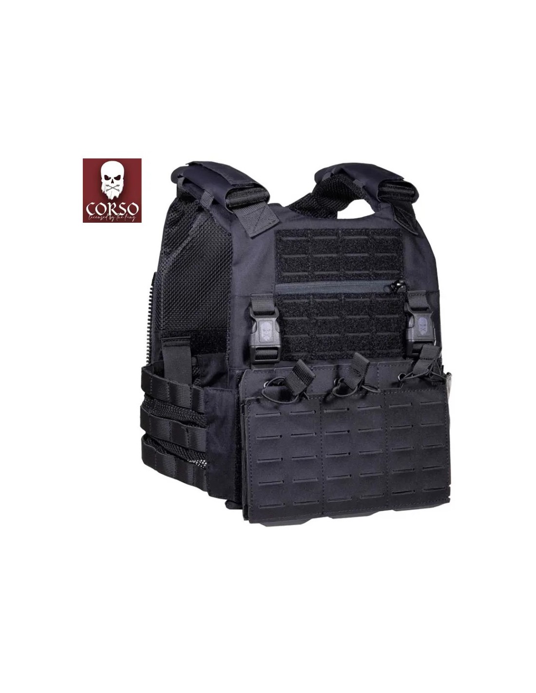 Chaleco porta placas Drake MK2 modular con Molle corte láser y panel frontal extraíble para cargadores M4