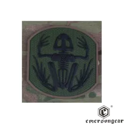 Parche PVC Rana Esqueleto EmersonGear Verde y Negro