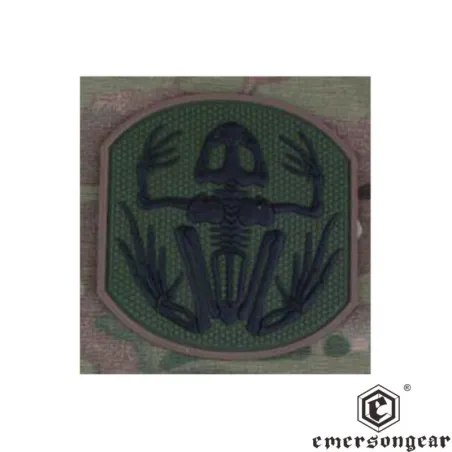 Parche PVC Rana Esqueleto EmersonGear Verde y Negro