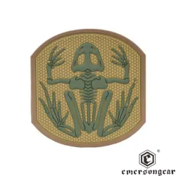 Parche PVC Rana Esqueleto EmersonGear Tan 73x70mm