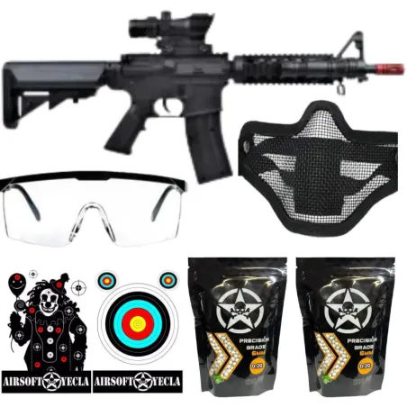 KIT DELUXE RIFLE DE MUELLE M4A1 - VIGOR - AirSoftYecla.es