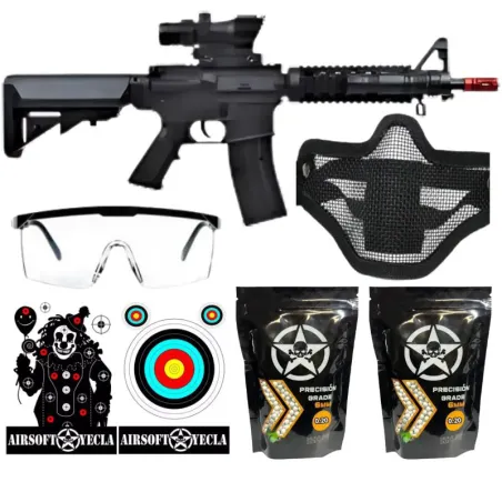 KIT DELUXE RIFLE M4 DE MUELLE - VIGOR - AirSoftYecla.es