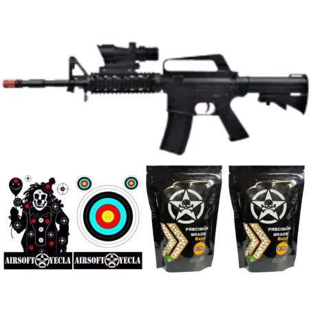 KIT ECONOMY RIFLE DE MUELLE M4A1 - VIGOR - AirSoftYecla.es