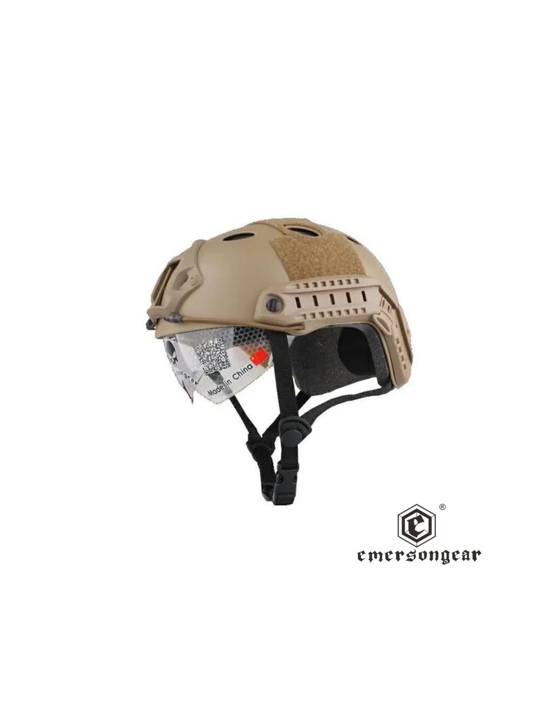 Casco modular PJ FAST con gafas retráctiles montura para visor nocturno raíles laterales y velcro para parches Tierra