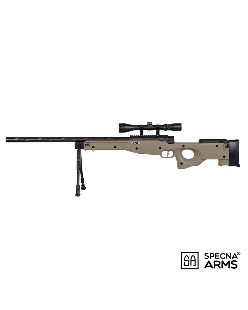fusil-specna-arms-sa-s11-edge-l96-tan-con-visoor-y-bipode-vista-frontal