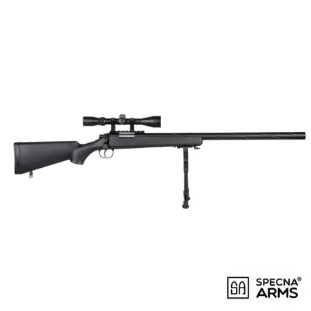 FUSIL SPECNA ARMS SA-S12 EDGE VSR-10 C/ VISOR Y BIPODE - NEGRO - AirsoftYecla.es