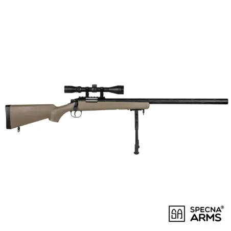 FUSIL SPECNA ARMS SA-S12 EDGE VSR-10 C/ VISOR Y BIPODE - TAN - AirsoftYecla.es