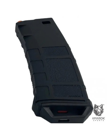 cargador-m4-m16-mid-cap-250bbs-amarok-b4-rojo-fast-feed-vista-frontal