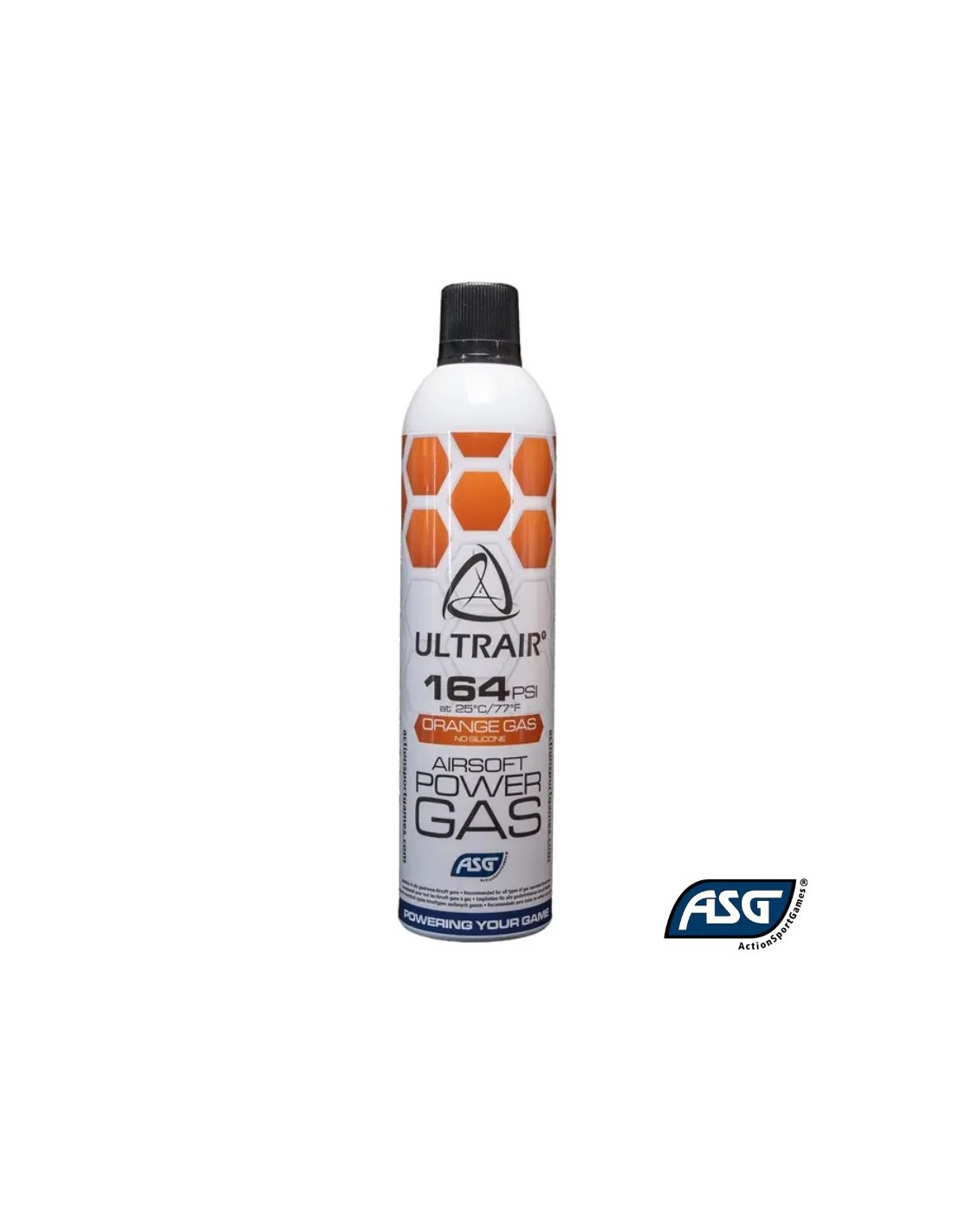 Gas CO2 570 ml presión media 164 psi para réplicas GBB y pistolas con retroceso Naranja