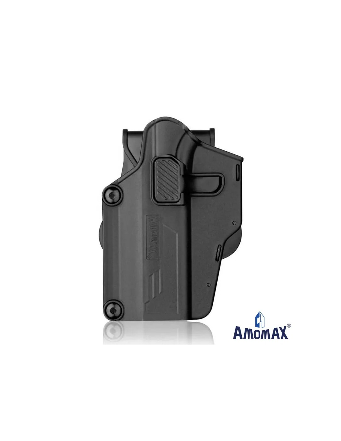 PISTOLERA RÍGIDA UNIVERSAL PARA ZURDOS RETENCIÓN AJUSTABLE POR TORNILLOS ROTACIÓN 360 GRADOS MONTAJE INTERIOR DE PANTALÓN O CINTURÓN POLÍMERO DE ALTA RESISTENCIA
