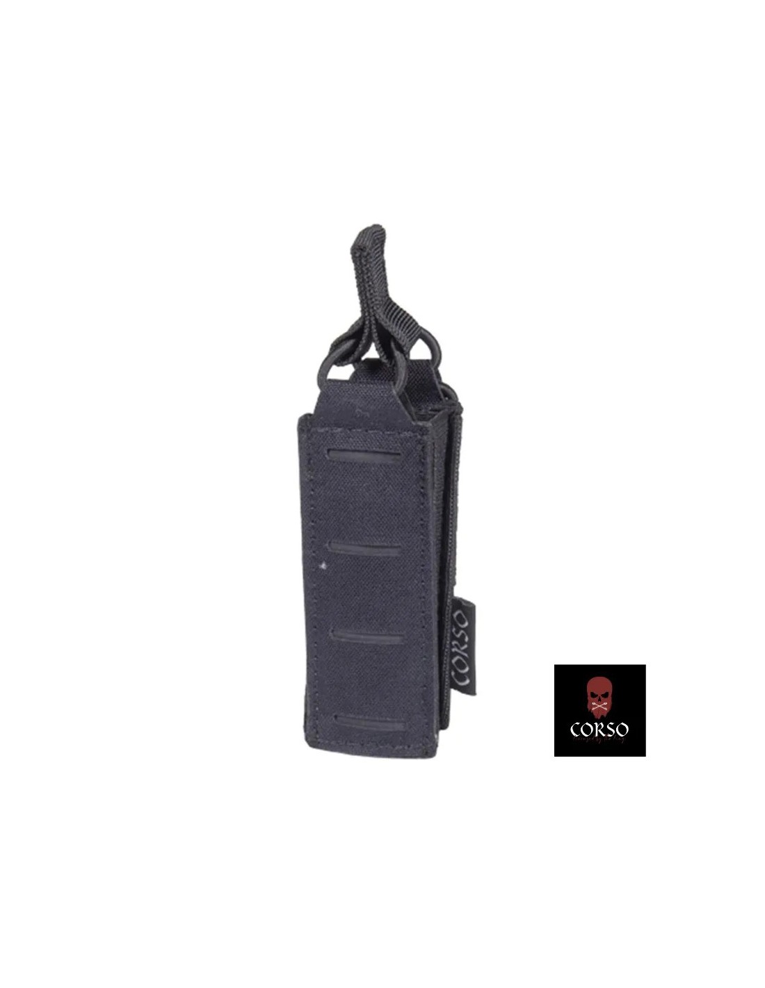 Funda portacargador simple para pistola MOLLE con corte láser y retención elástica