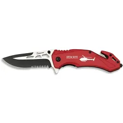 Navaja Rescate Aéreo Albainox Roja 8.5 cm | Táctica con Corta Cinturón
