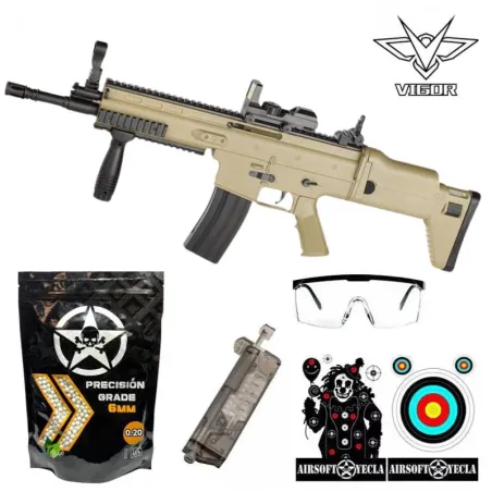 SUPER PACK MUELLE SCAR L 8902 - TAN - AirSoftYecla.es