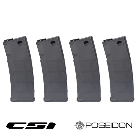 Set 4 Cargadores Mid-Cap Poseidon M4/M16 | AirsoftYecla