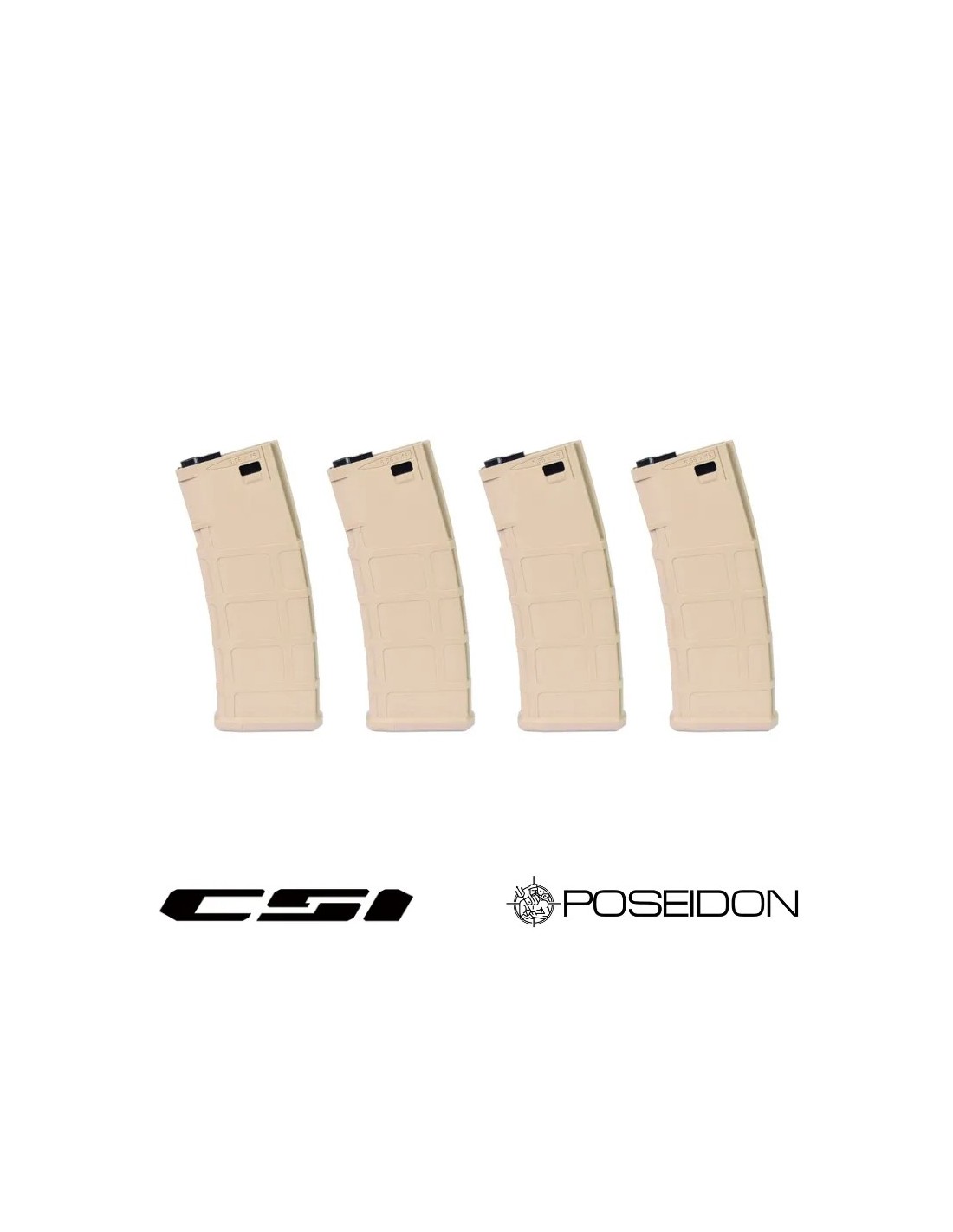 CARGADOR M4 M16 220 RONDAS POLÍMERO ALTA RESISTENCIA CAPACIDAD MEDIA ALIMENTACIÓN SILENCIOSA JUEGO DE 4 Tan