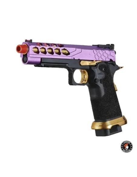pistola-airsoft-gbb-stryk-hi-capa-5-1-violeta-dorada-lancer-tactical-vista-lateral