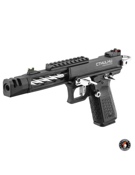 pistola-airsoft-gbb-cthulhu-lancer-tactical-negra-silver-en-accion