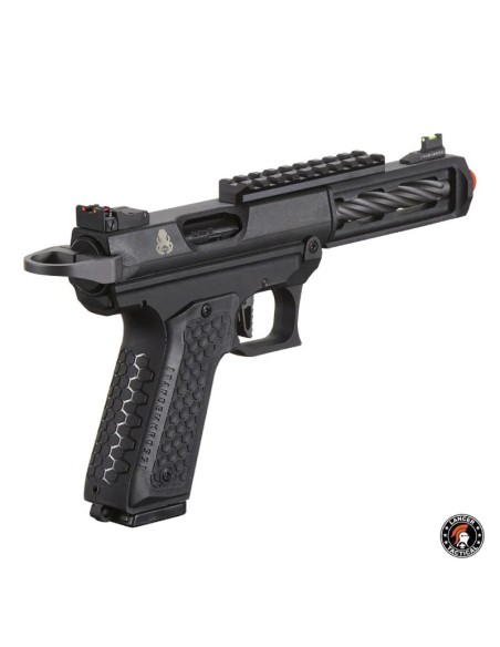 pistola-airsoft-gbb-cthulhu-lancer-tactical-negra-detalle-del-puño