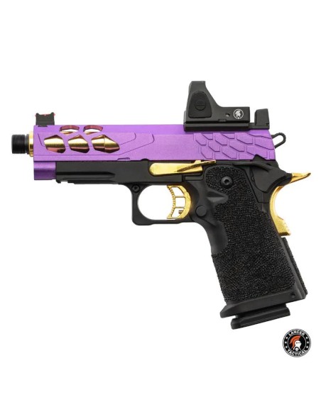pistola-airsoft-gbb-stryk-hi-capa-43-violeta-oro-lancer-tactical-con-rmr-cerradura