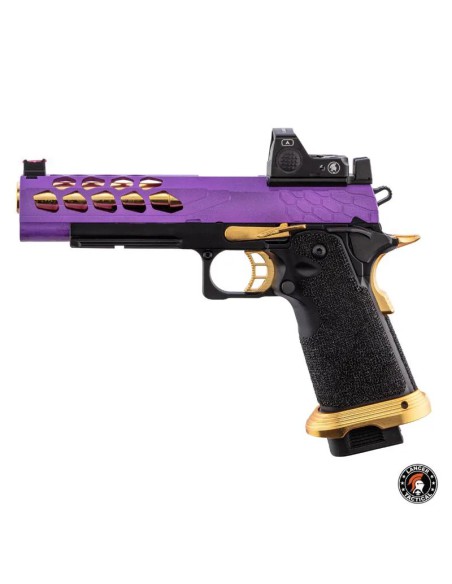 pistola-airsoft-gbb-stryk-hi-capa-5.1-violeta-y-oro-lancer-tactical-con-rmr